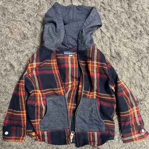 Toddler Hooded Flannel Zip-up Jacket!